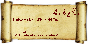 Lehoczki Ádám névjegykártya
